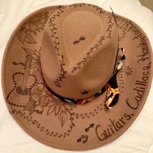 Western Cowgirl Hat Brown with Custom Detailing